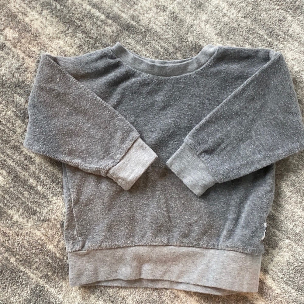 Hux baby terry cloth sweatshirt in grey size 4